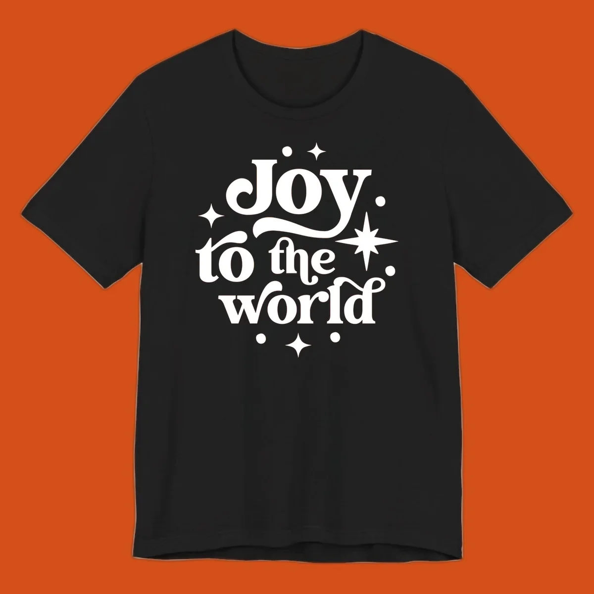 Joy to the world typography design with retro stars and dots.