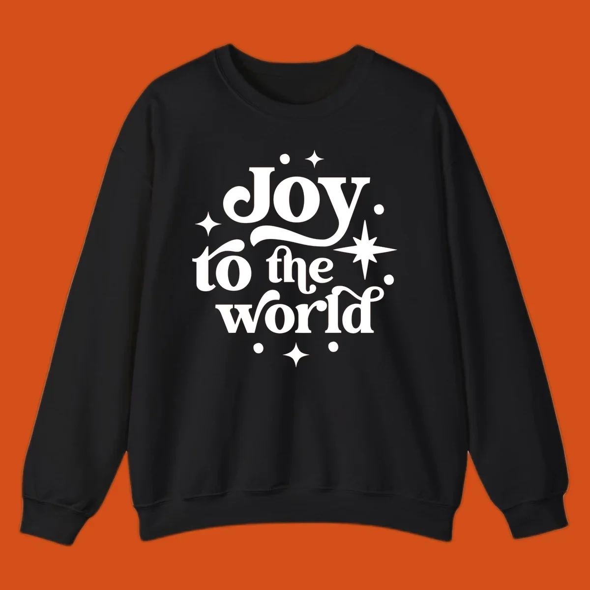 Joy to the world typography design with retro stars and dots.