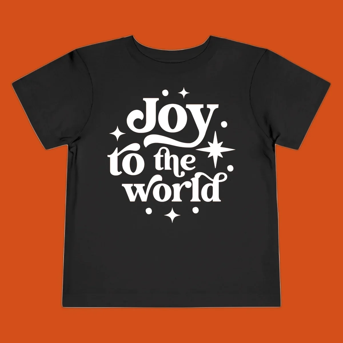 Joy to the world typography design with retro stars and dots.