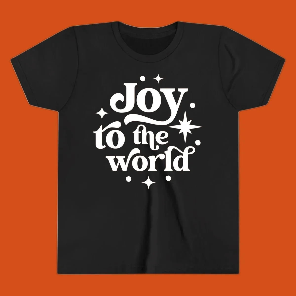 Joy to the world typography design with retro stars and dots.