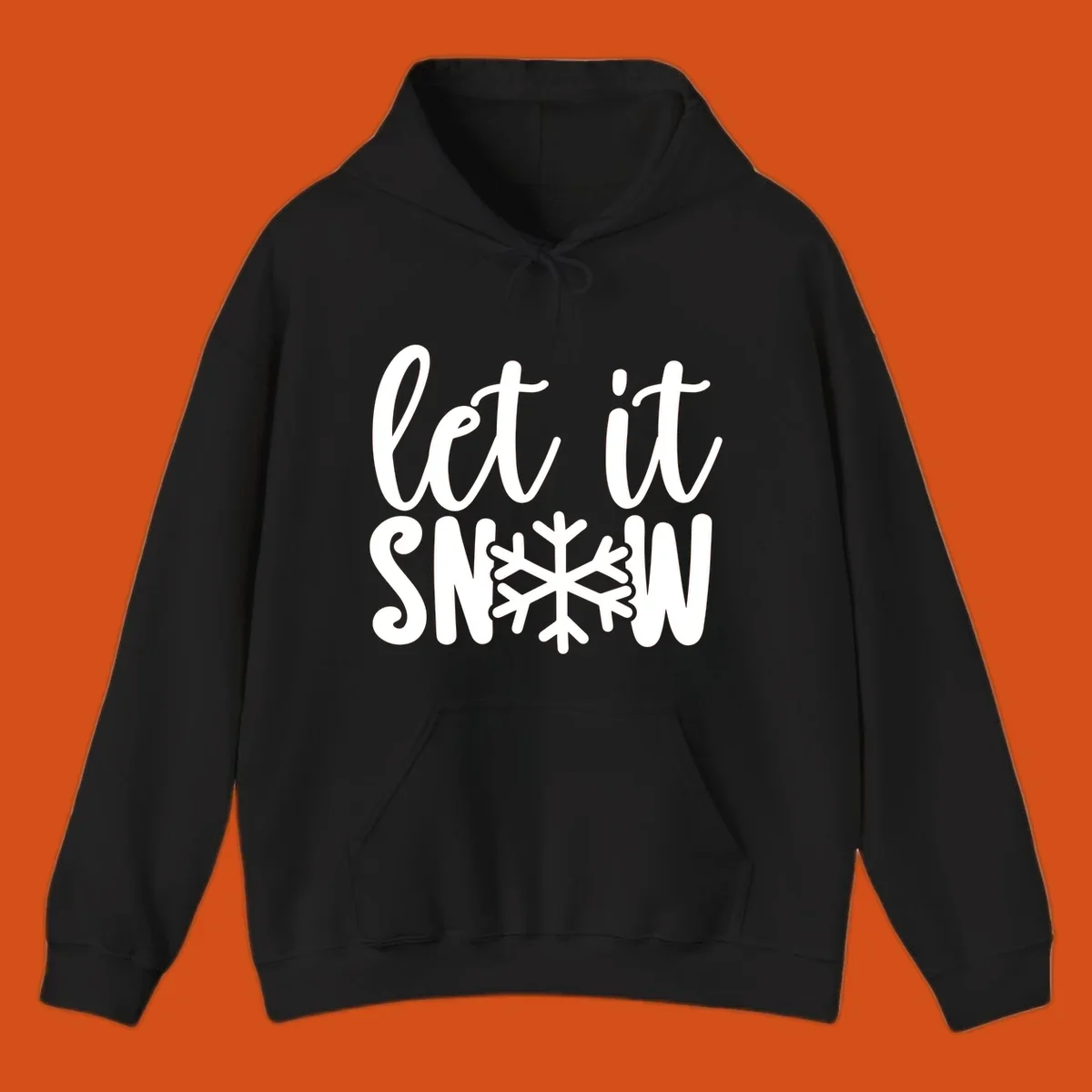 Let it snow text with a snowflake graphic, holiday design