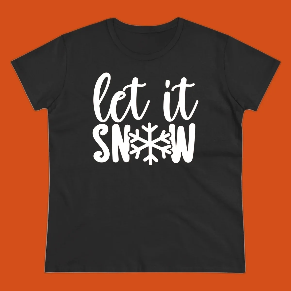 Let it snow text with a snowflake graphic, holiday design