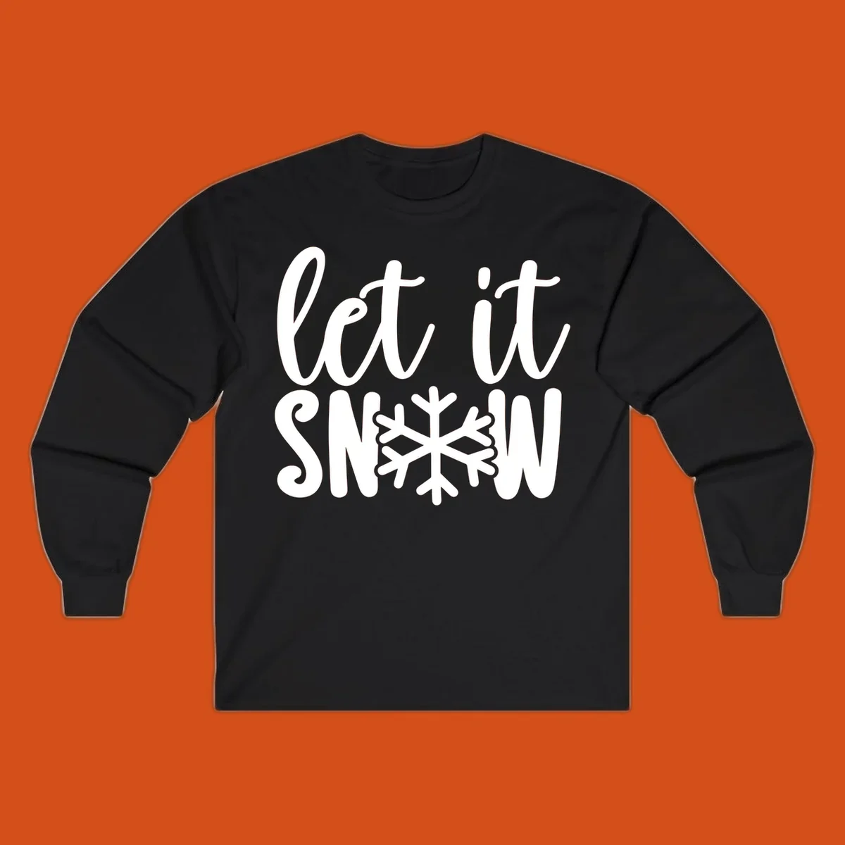 Let it snow text with a snowflake graphic, holiday design