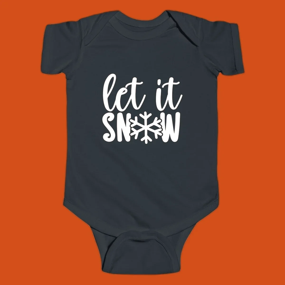 Let it snow text with a snowflake graphic, holiday design