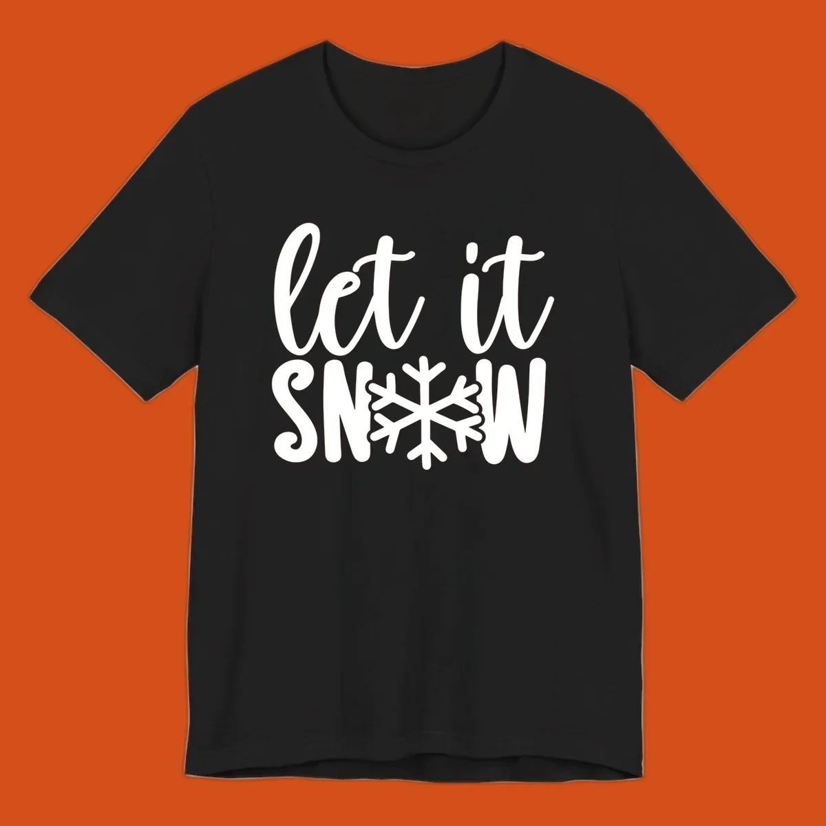 Let it snow text with a snowflake graphic, holiday design