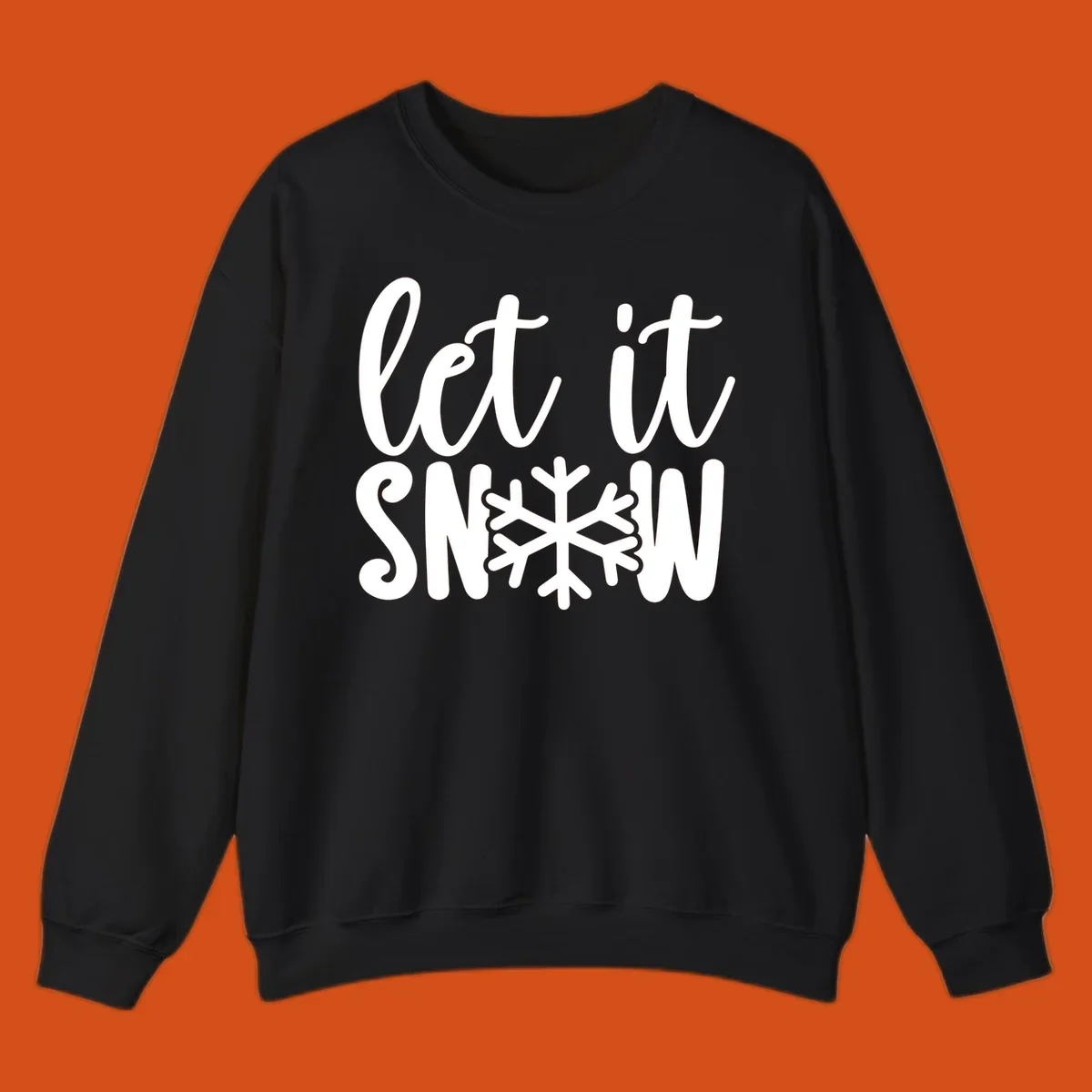 Let it snow text with a snowflake graphic, holiday design