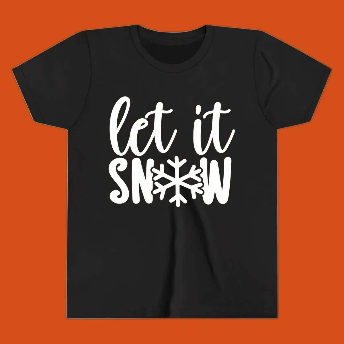 Let it snow text with a snowflake graphic, holiday design
