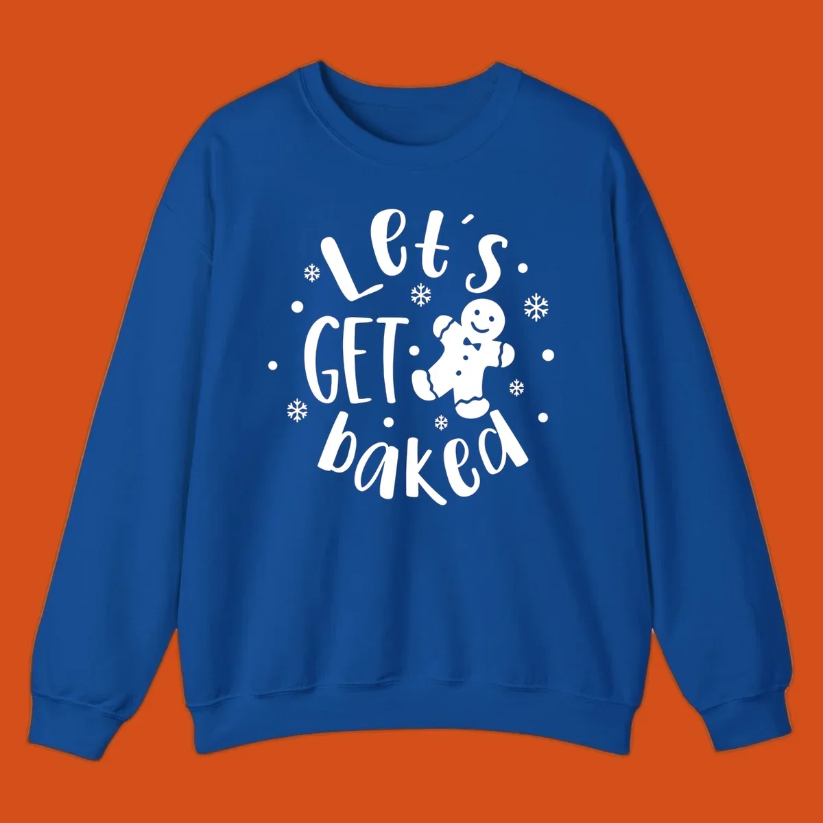 Lets get baked gingerbread man holiday text and illustration