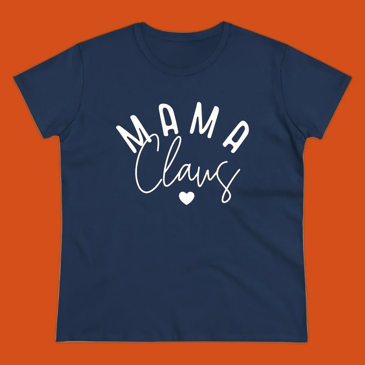Mama Claus Christmas Heart design with text and a heart.