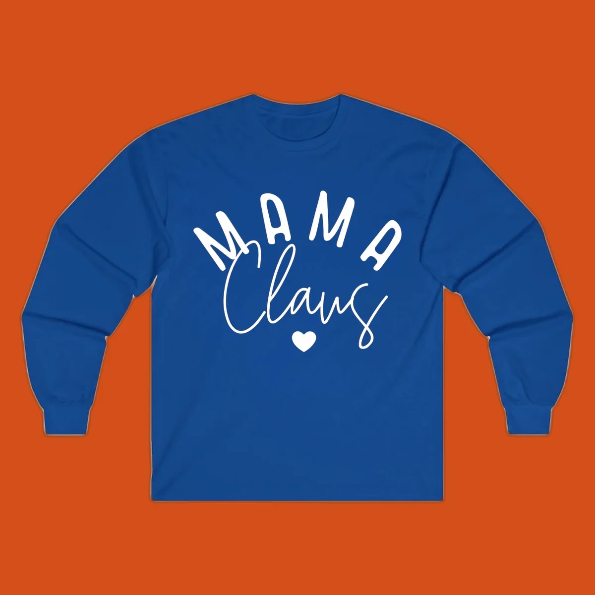Mama Claus Christmas Heart design with text and a heart.