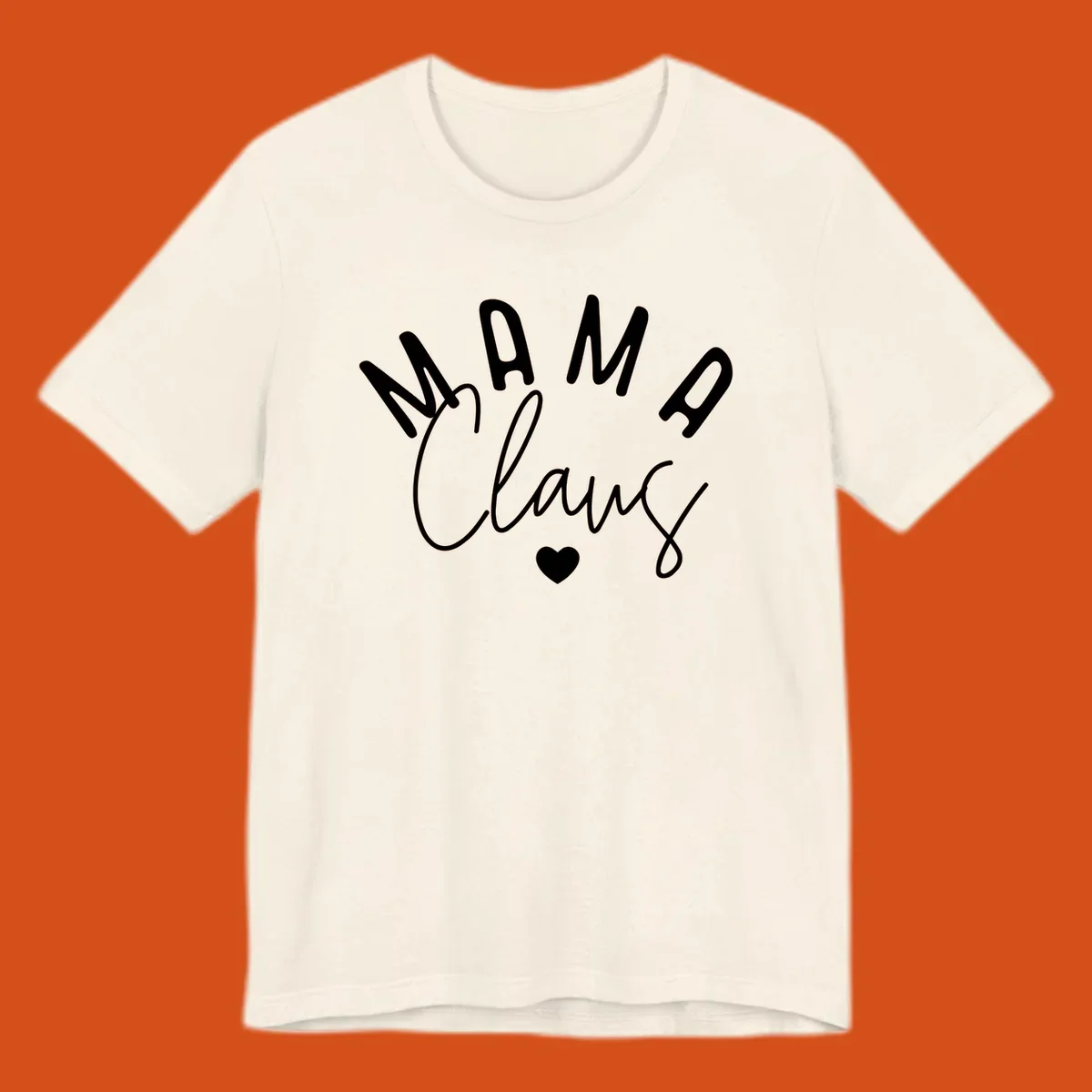 Mama Claus Christmas Heart design with text and a heart.