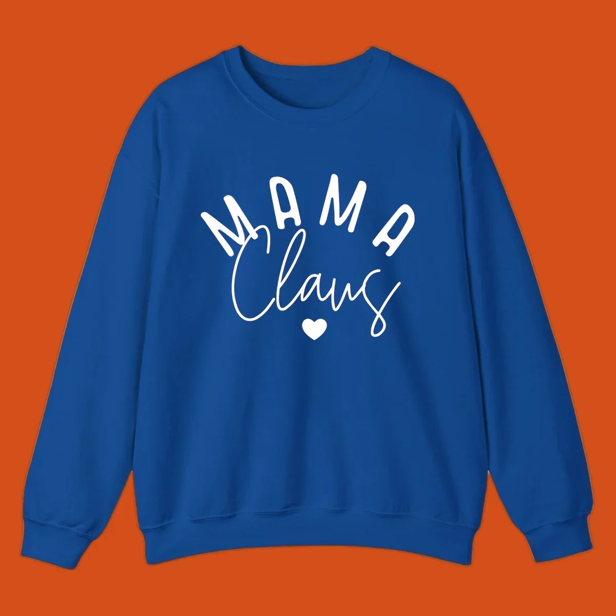 Mama Claus Christmas Heart design with text and a heart.