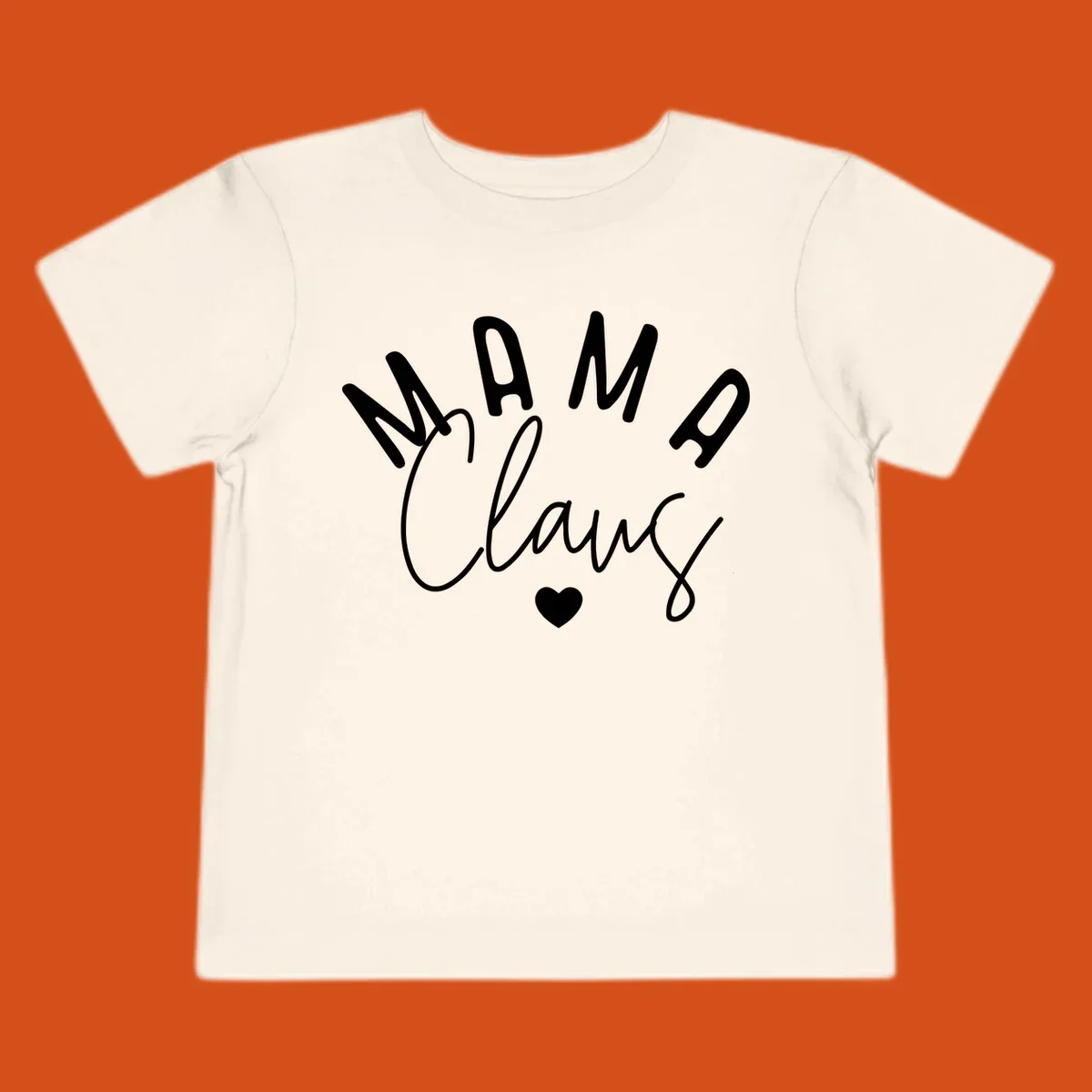 Mama Claus Christmas Heart design with text and a heart.