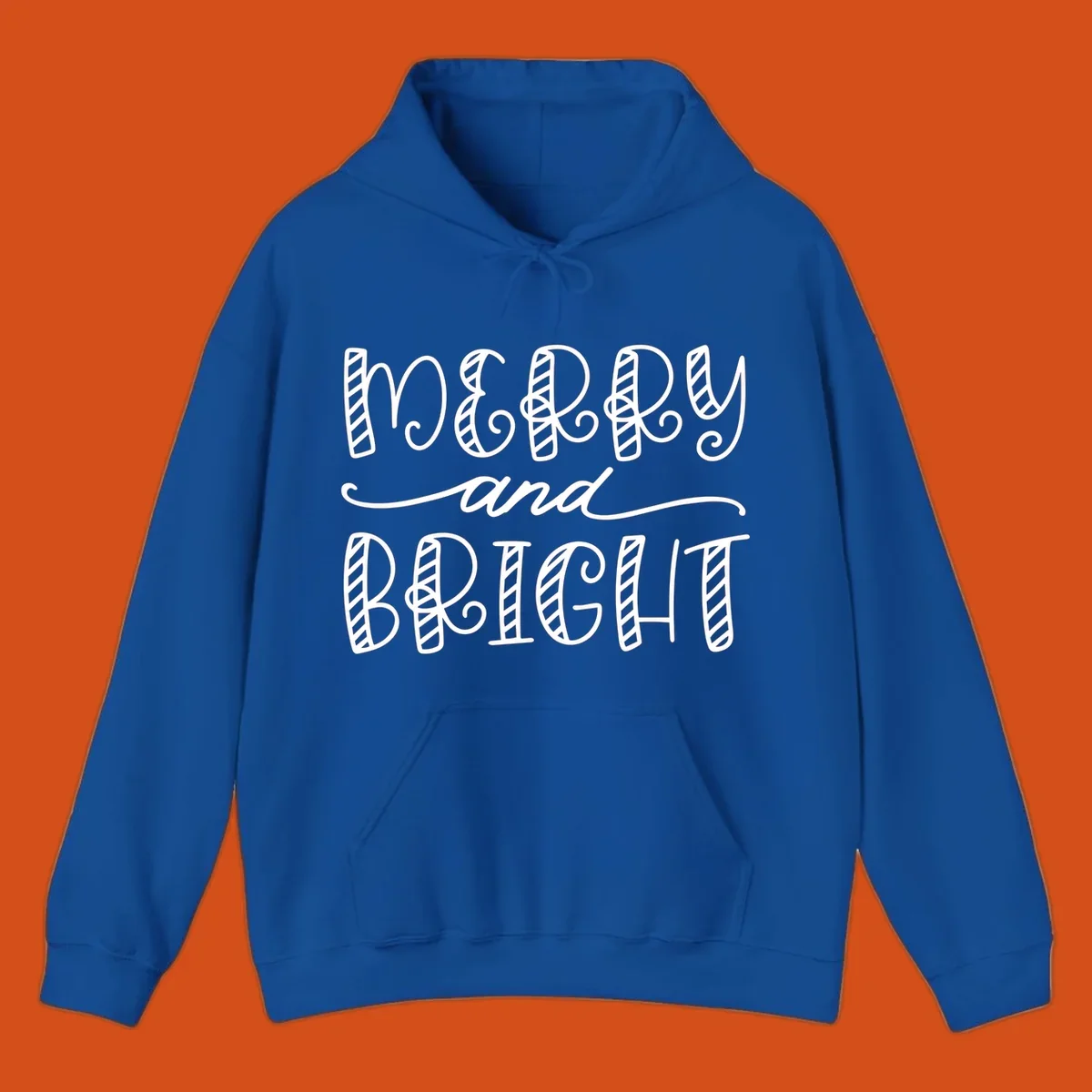 Merry and Bright holiday lettering in white on black, and black on white.