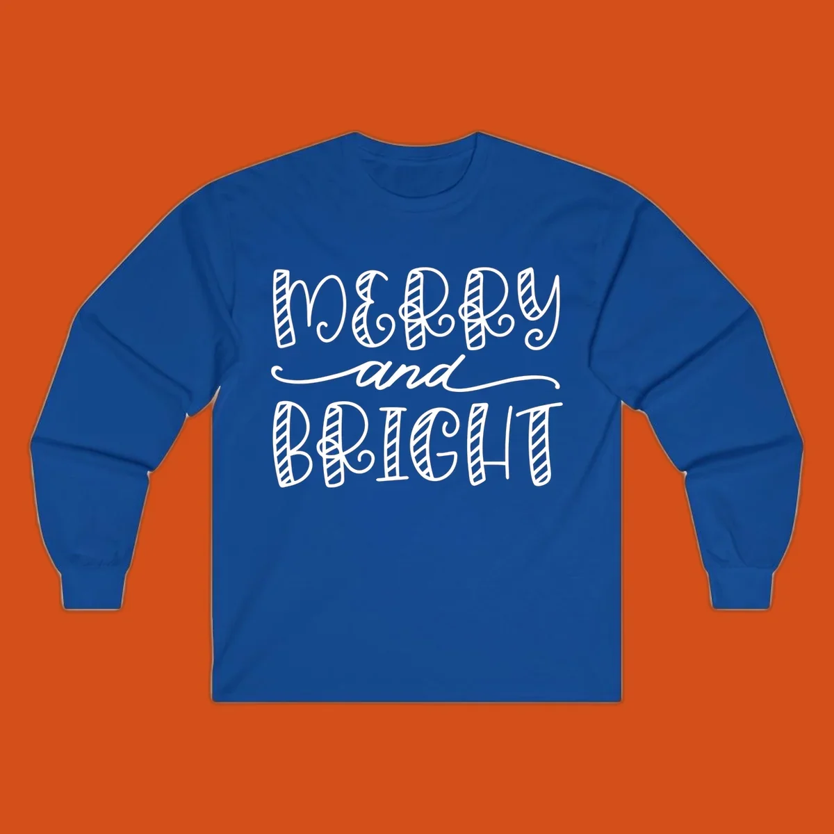 Merry and Bright holiday lettering in white on black, and black on white.