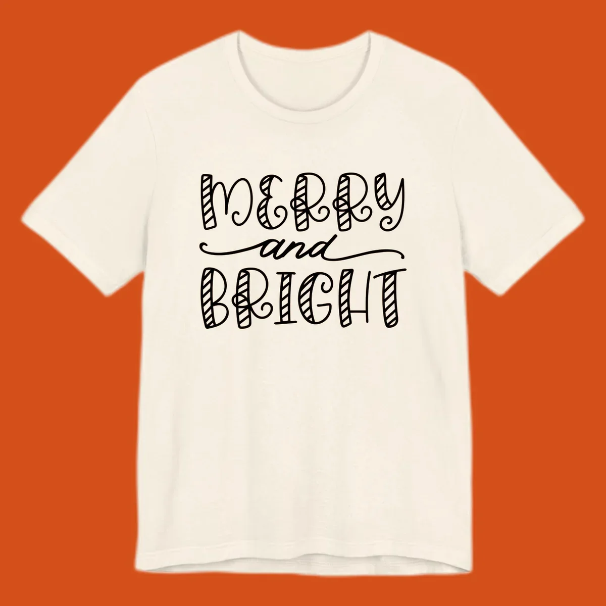 Merry and Bright holiday lettering in white on black, and black on white.