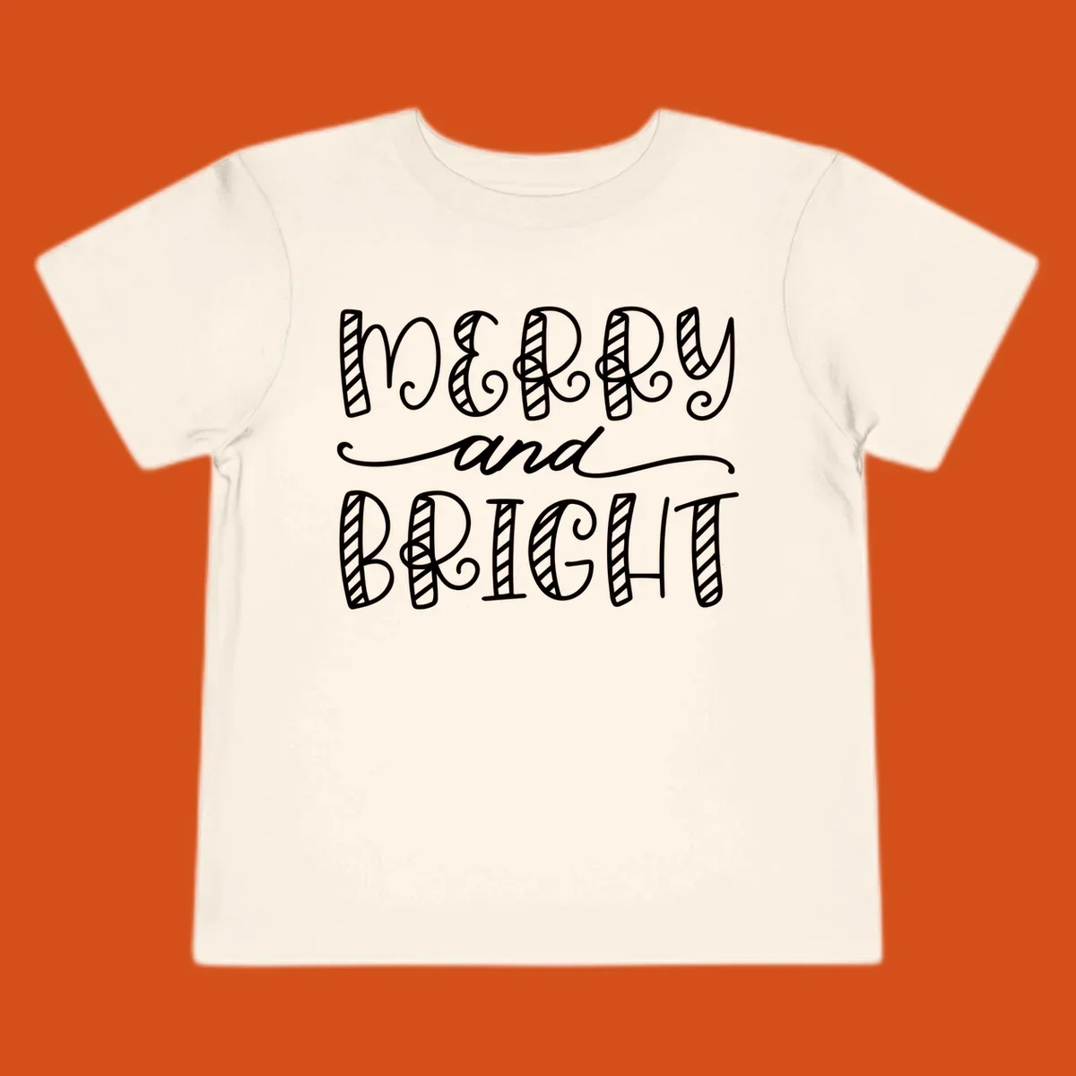 Merry and Bright holiday lettering in white on black, and black on white.