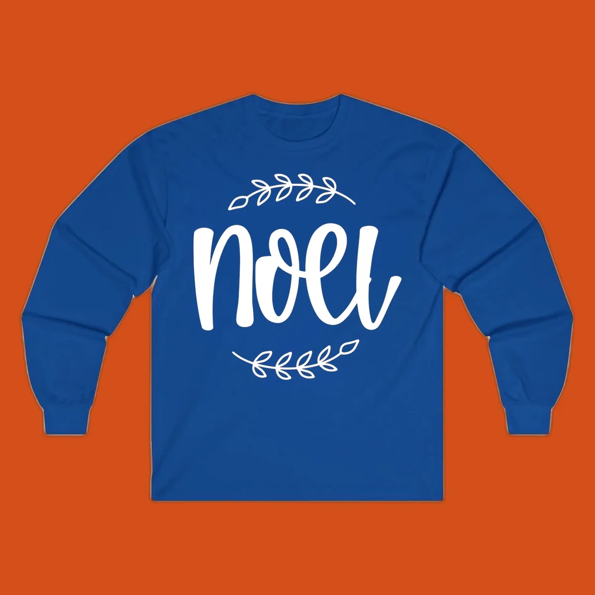 Elegant christmas noel script with leafy branches.