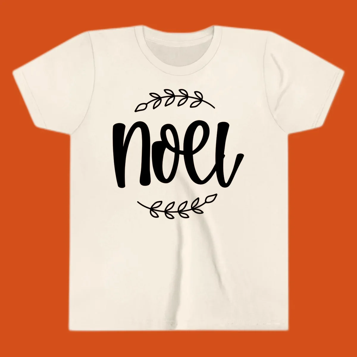 Elegant christmas noel script with leafy branches.