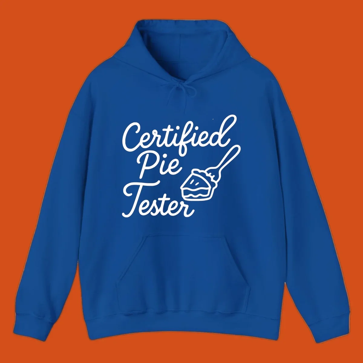 Certified pie tester text with a fork lifting a slice of pie.