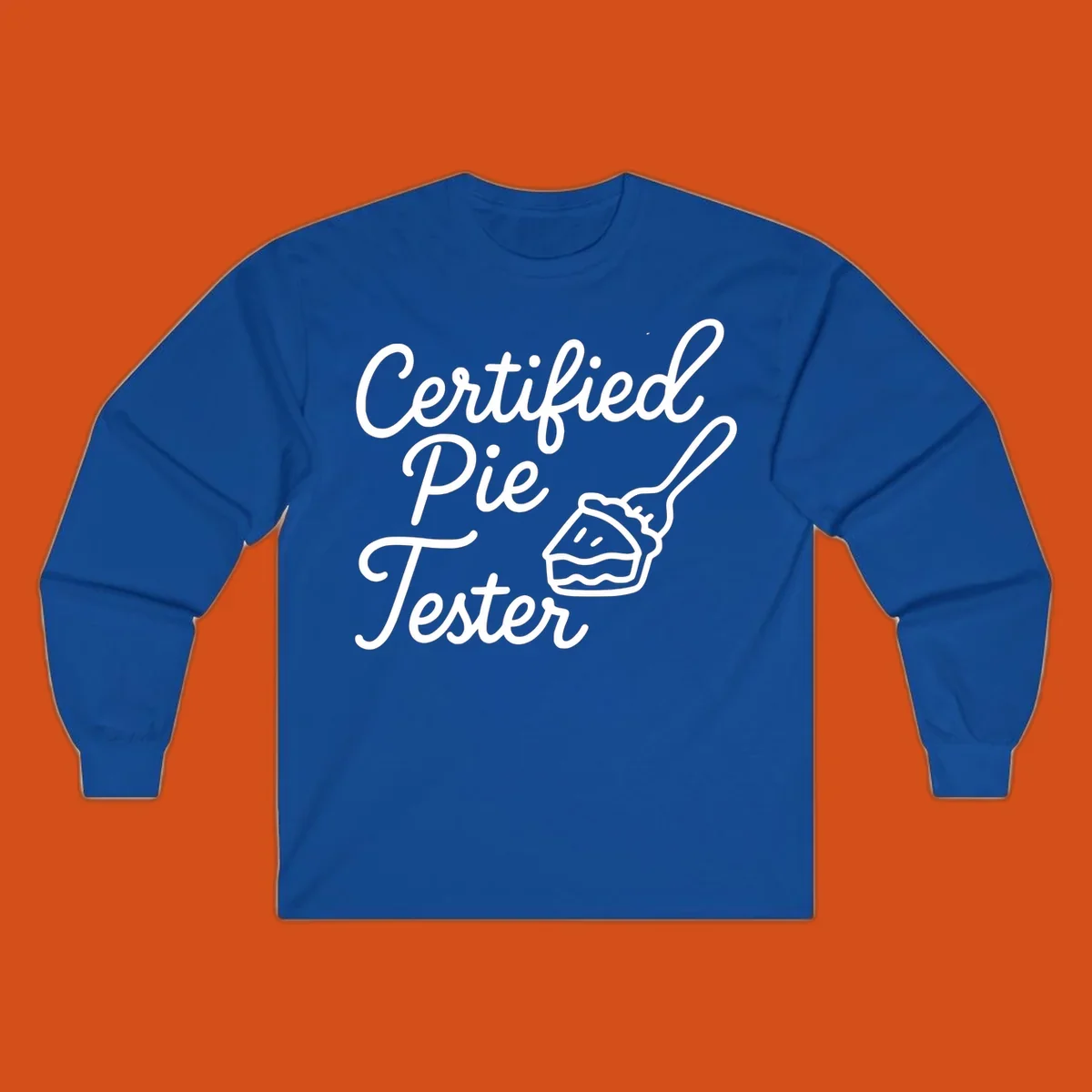 Certified pie tester text with a fork lifting a slice of pie.