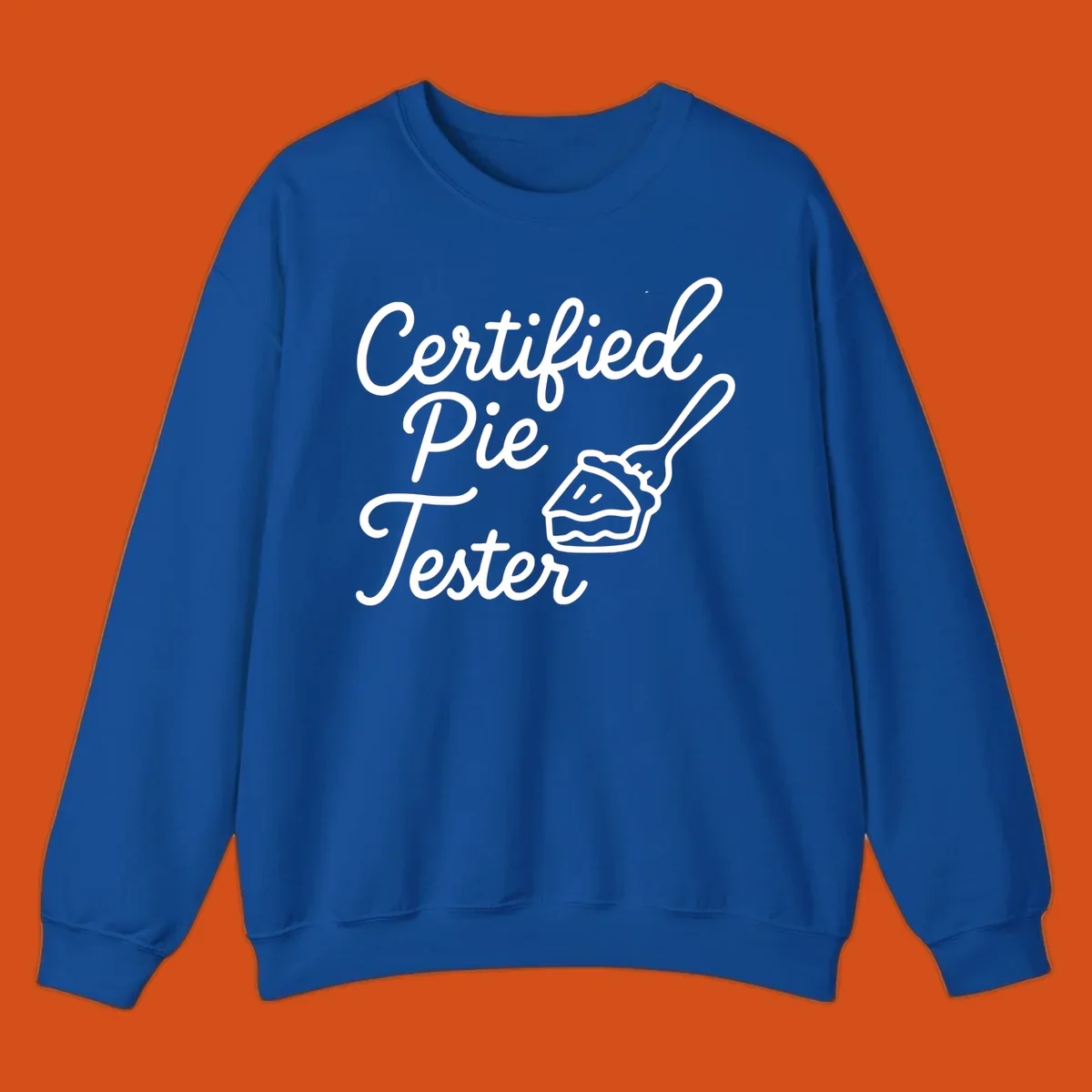 Certified pie tester text with a fork lifting a slice of pie.