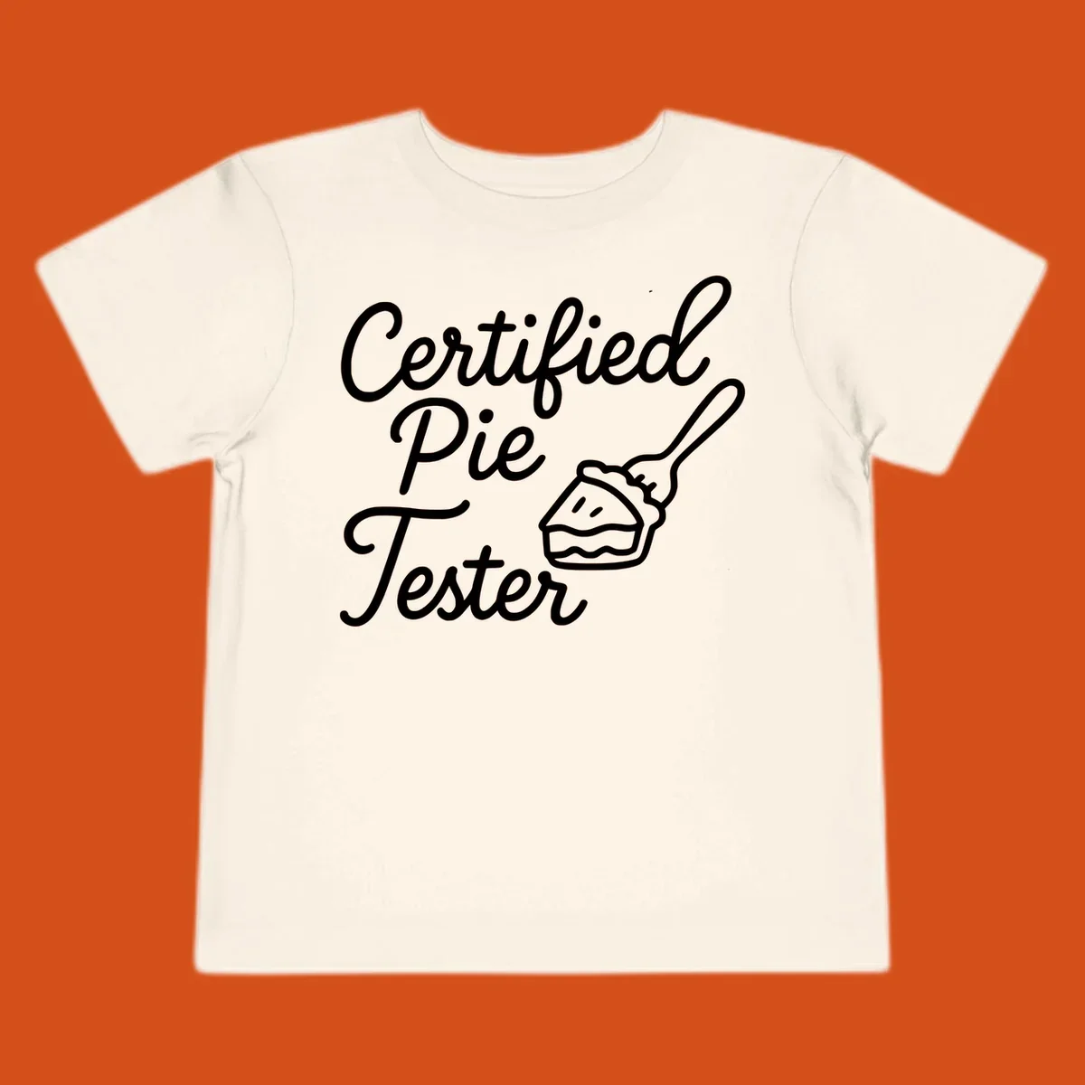 Certified pie tester text with a fork lifting a slice of pie.