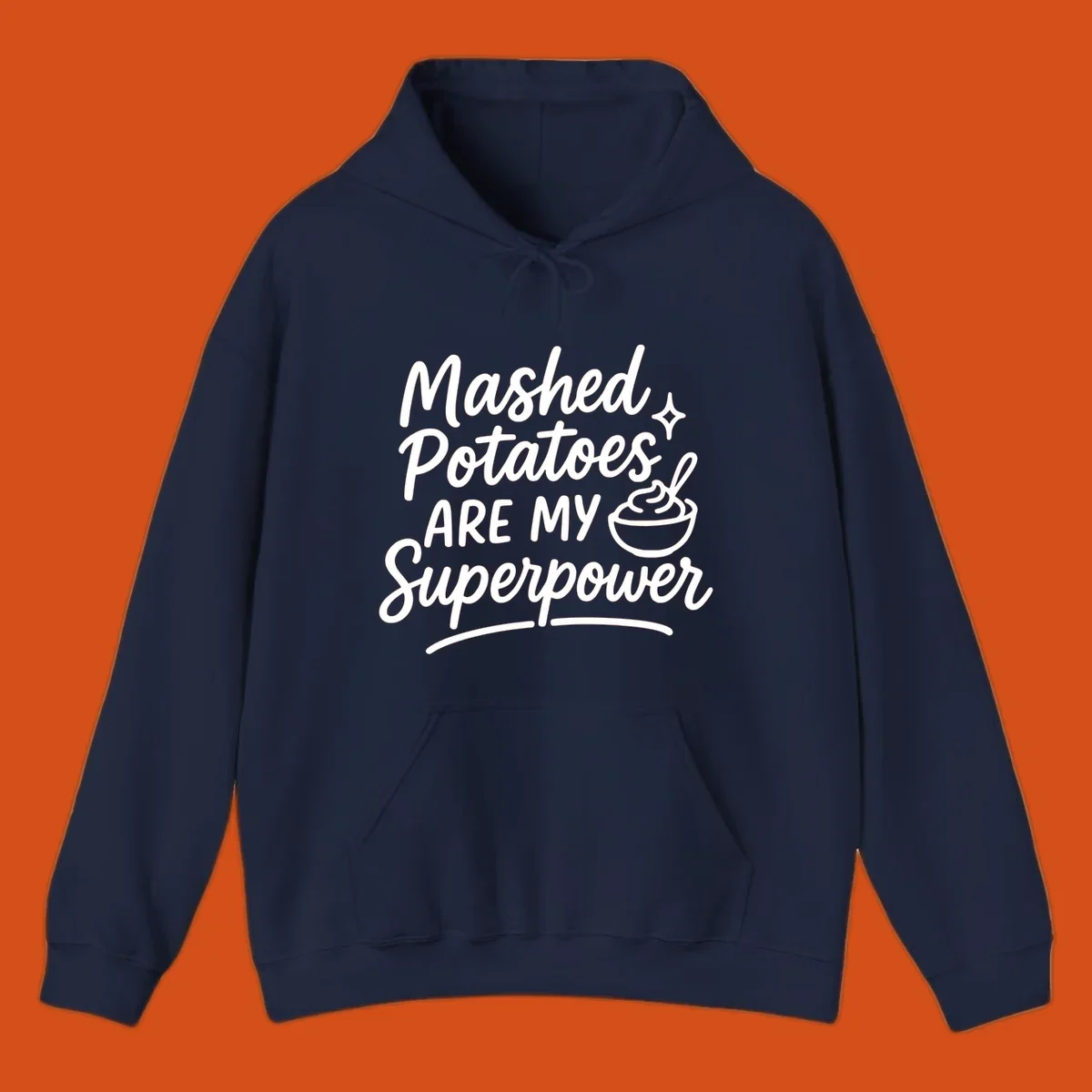 Mashed Potatoes Are My Superpower text and illustration. Keywords: mashed-potatoes-superpower.