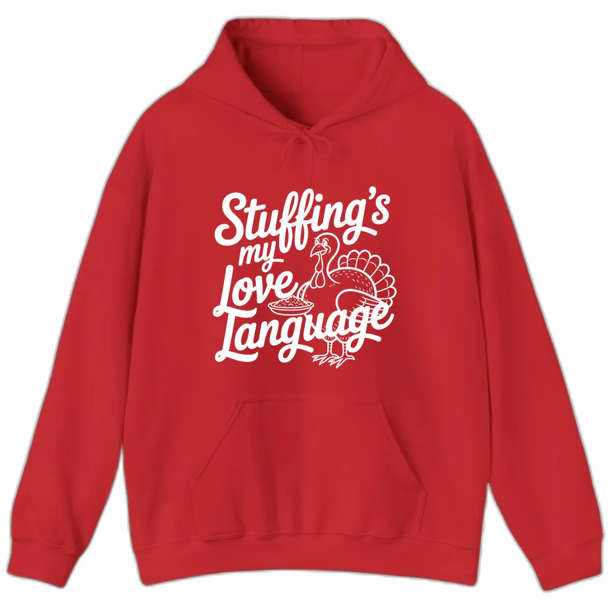 Stuffing My Love Language Turkey Hoodie in Red