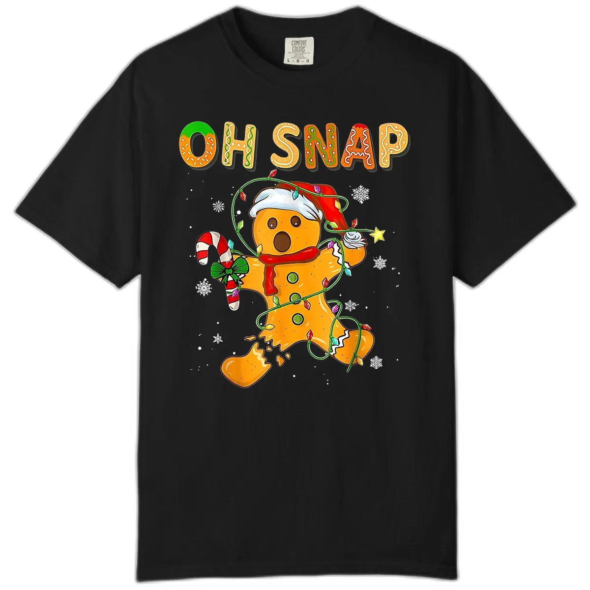 Oh Snap Gingerbread Man Holiday Comfort Color in Black