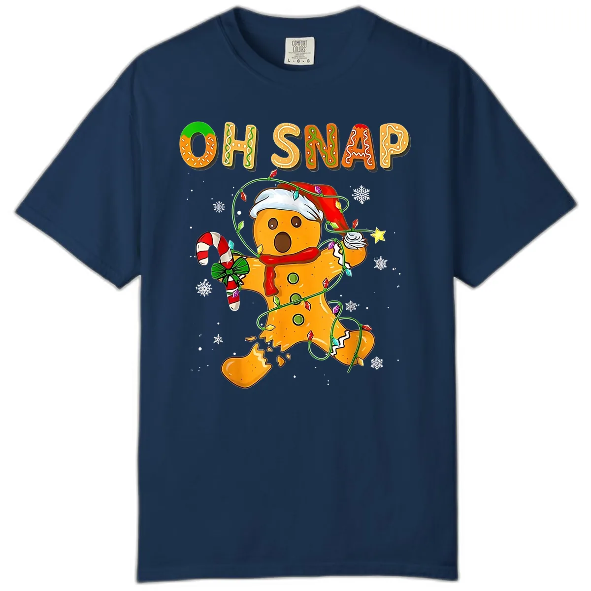 Oh Snap Gingerbread Man Holiday Comfort Color in Navy