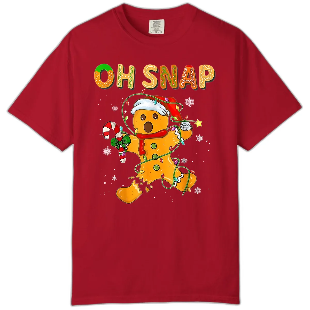 Oh Snap Gingerbread Man Holiday Comfort Color in Red