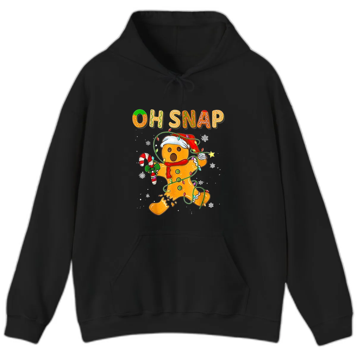 Oh Snap Gingerbread Man Holiday Hoodie in Black
