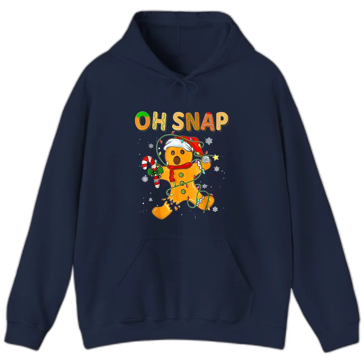 Oh Snap Gingerbread Man Holiday Hoodie in Navy