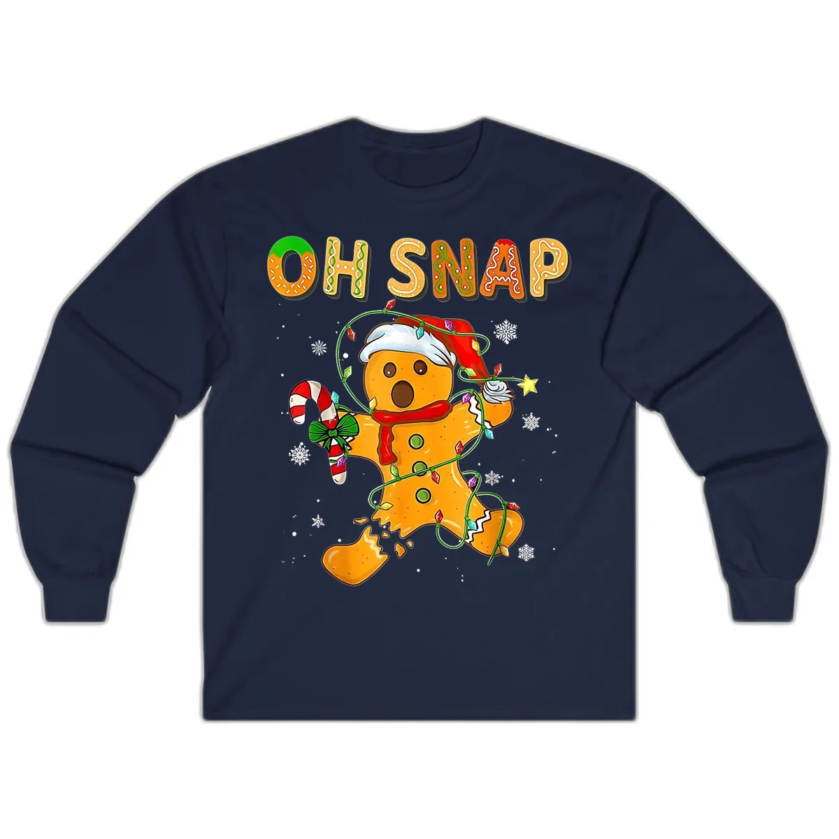 Oh Snap Gingerbread Man Holiday Long Sleeve in Navy