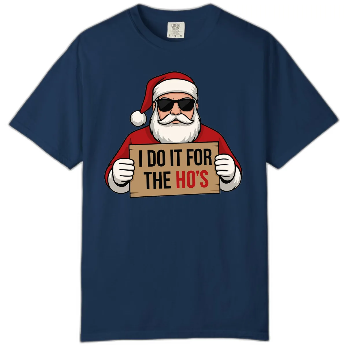 Santa Doing It For The Ho's Comfort Color in Navy