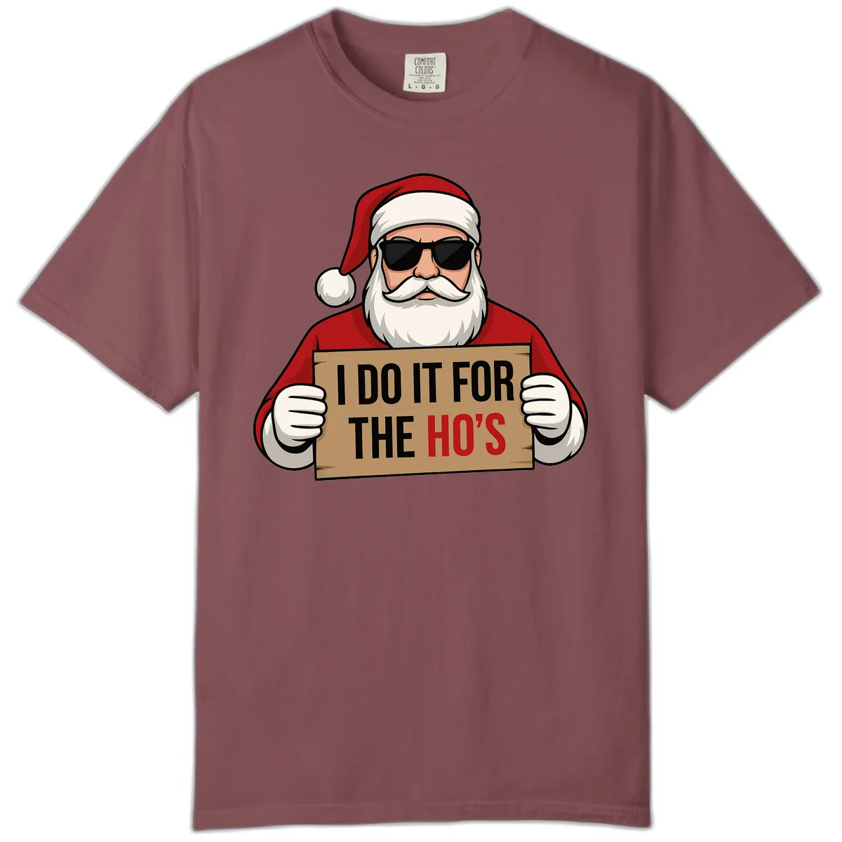 Santa Doing It For The Ho's Comfort Color in Brick