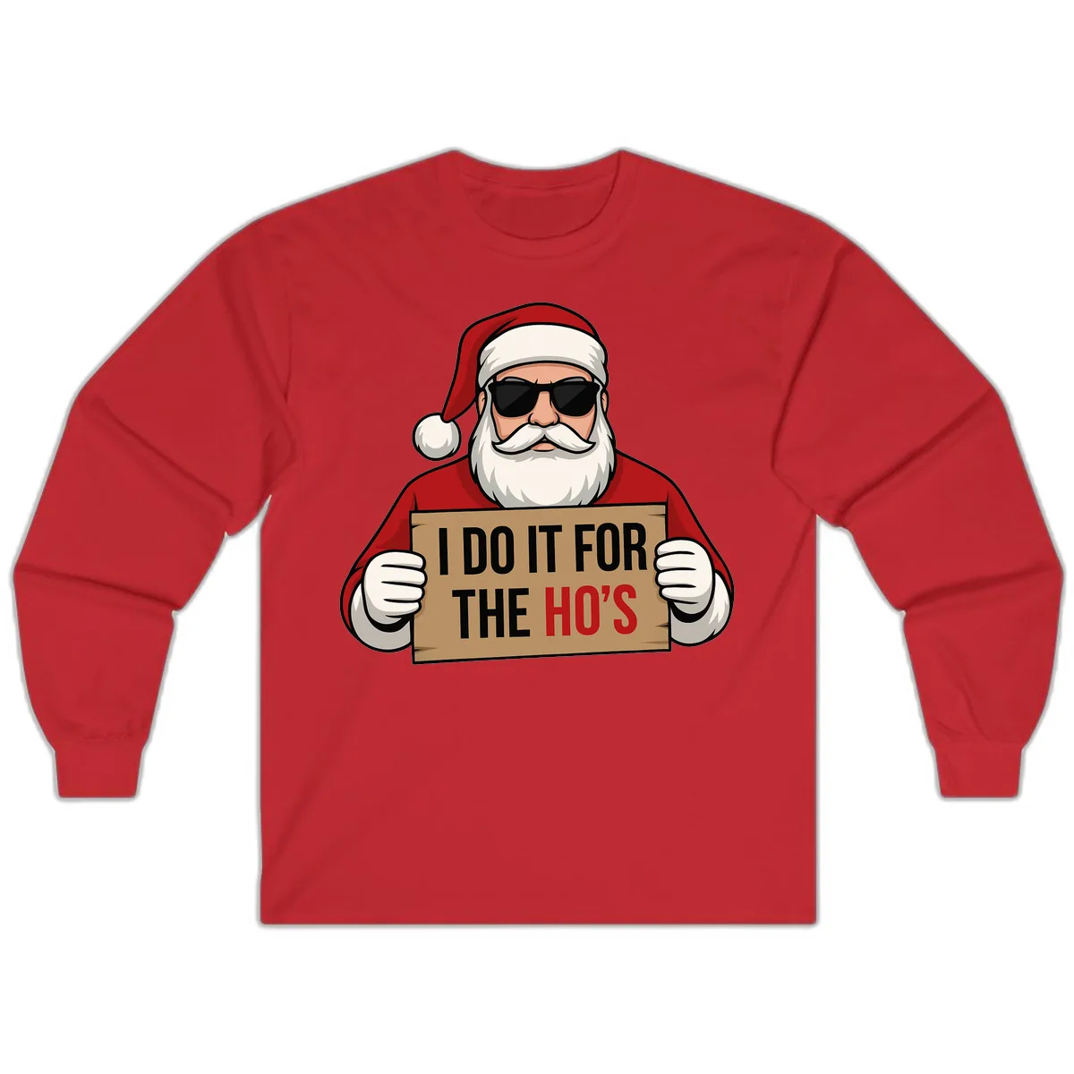 Santa Doing It For The Ho's Long Sleeve in Red