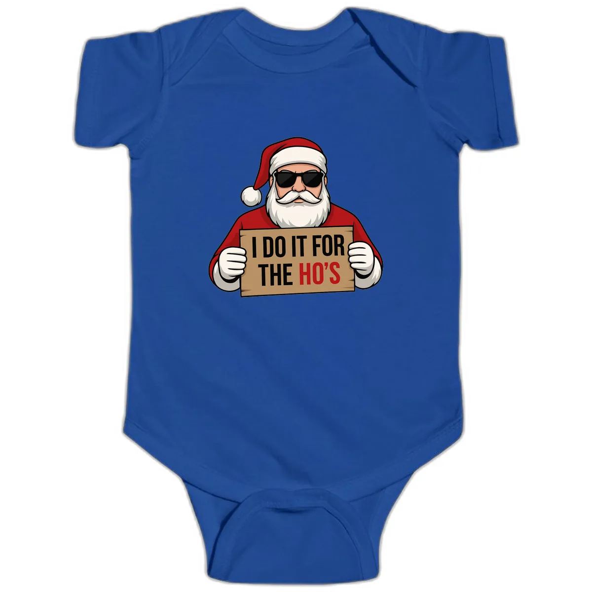 Santa Doing It For The Ho's Baby Onesie in Royal