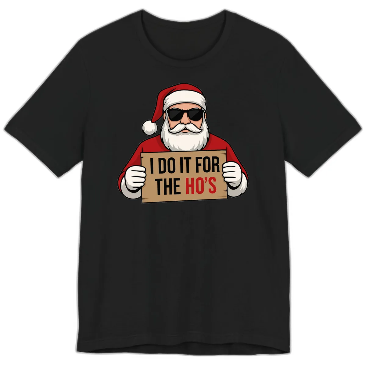 Santa Doing It For The Ho's Premium T-Shirt in Black