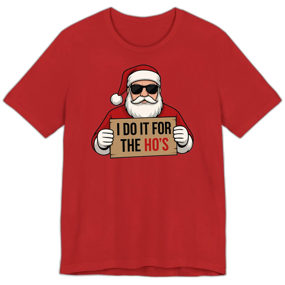 Santa Doing It For The Ho's Premium T-Shirt in Red