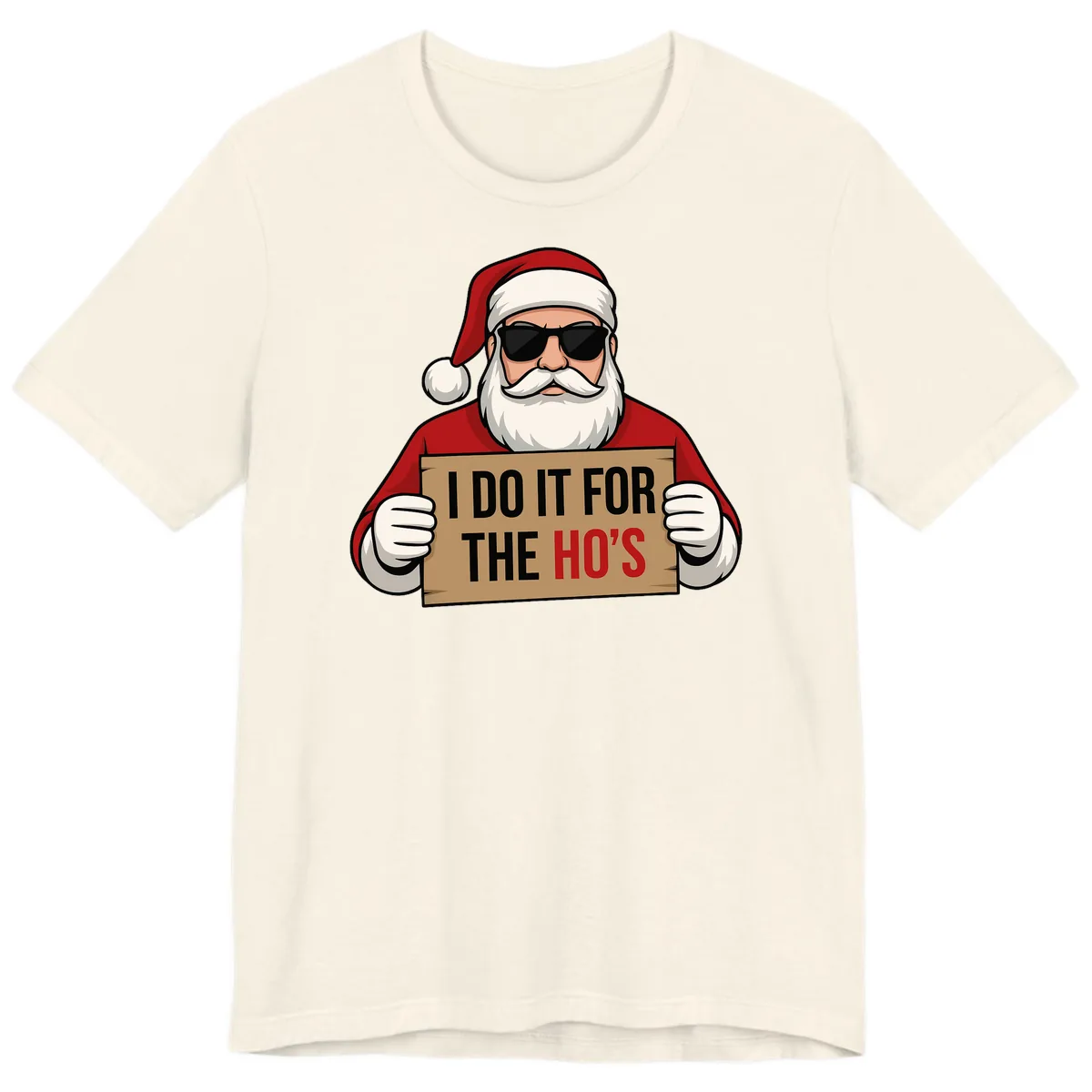 Santa Doing It For The Ho's Premium T-Shirt in Natural