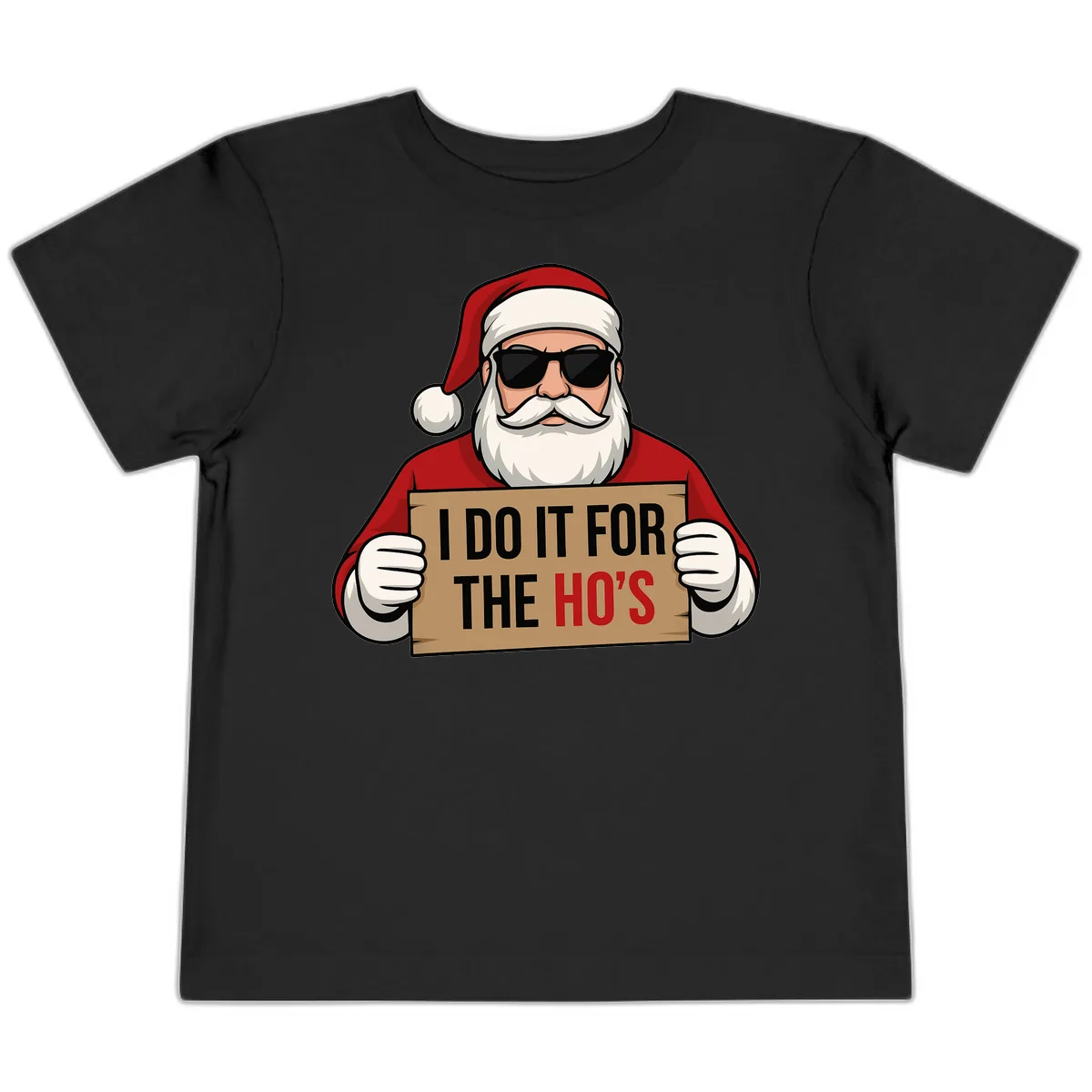 Santa Doing It For The Ho's Toddler T-Shirt in Black