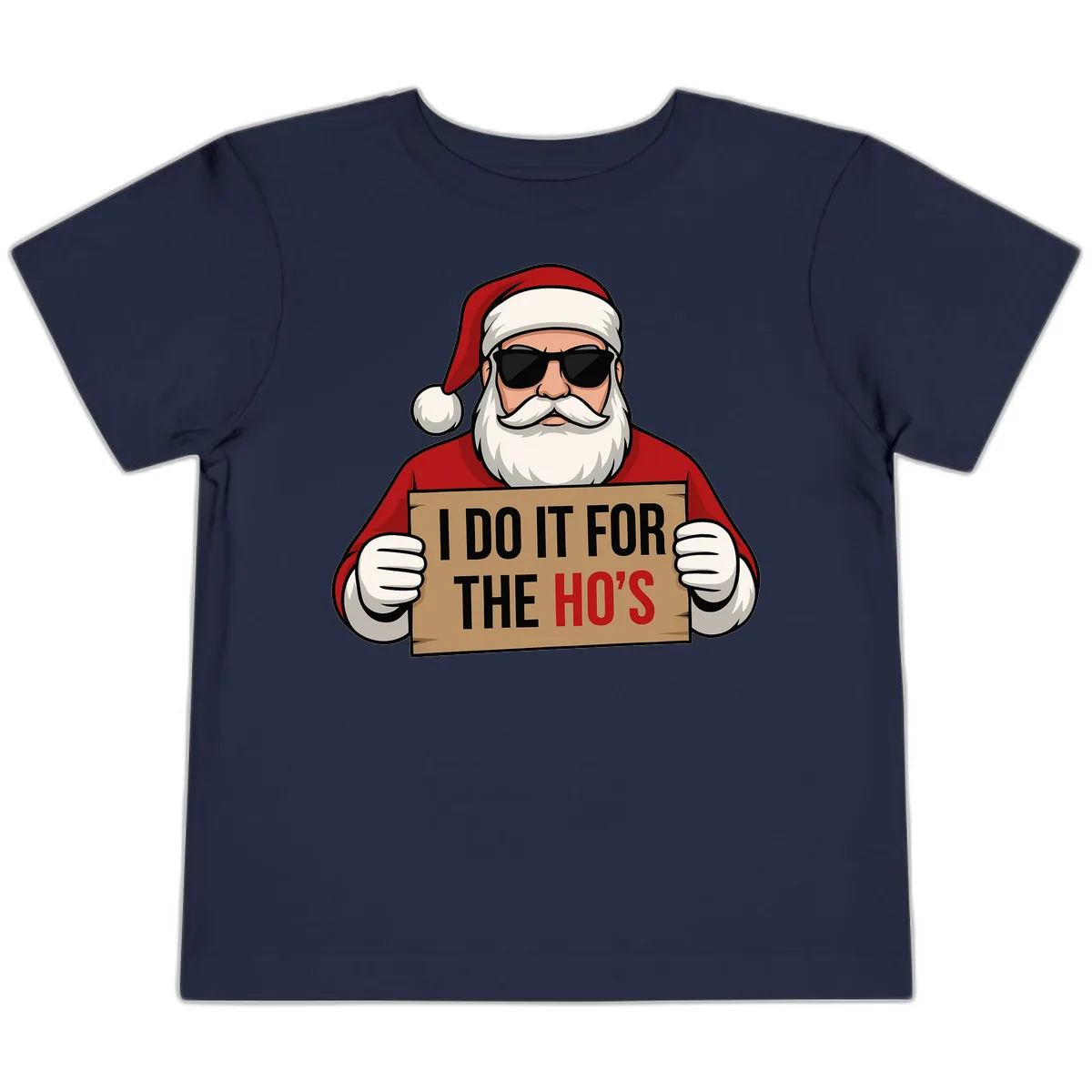 Santa Doing It For The Ho's Toddler T-Shirt in Navy