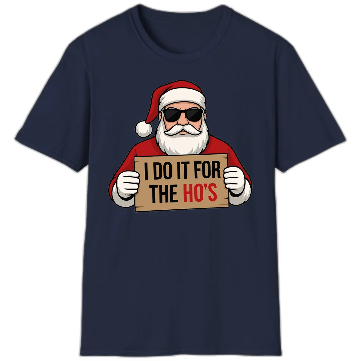 Santa Doing It For The Ho's T-Shirt in Navy