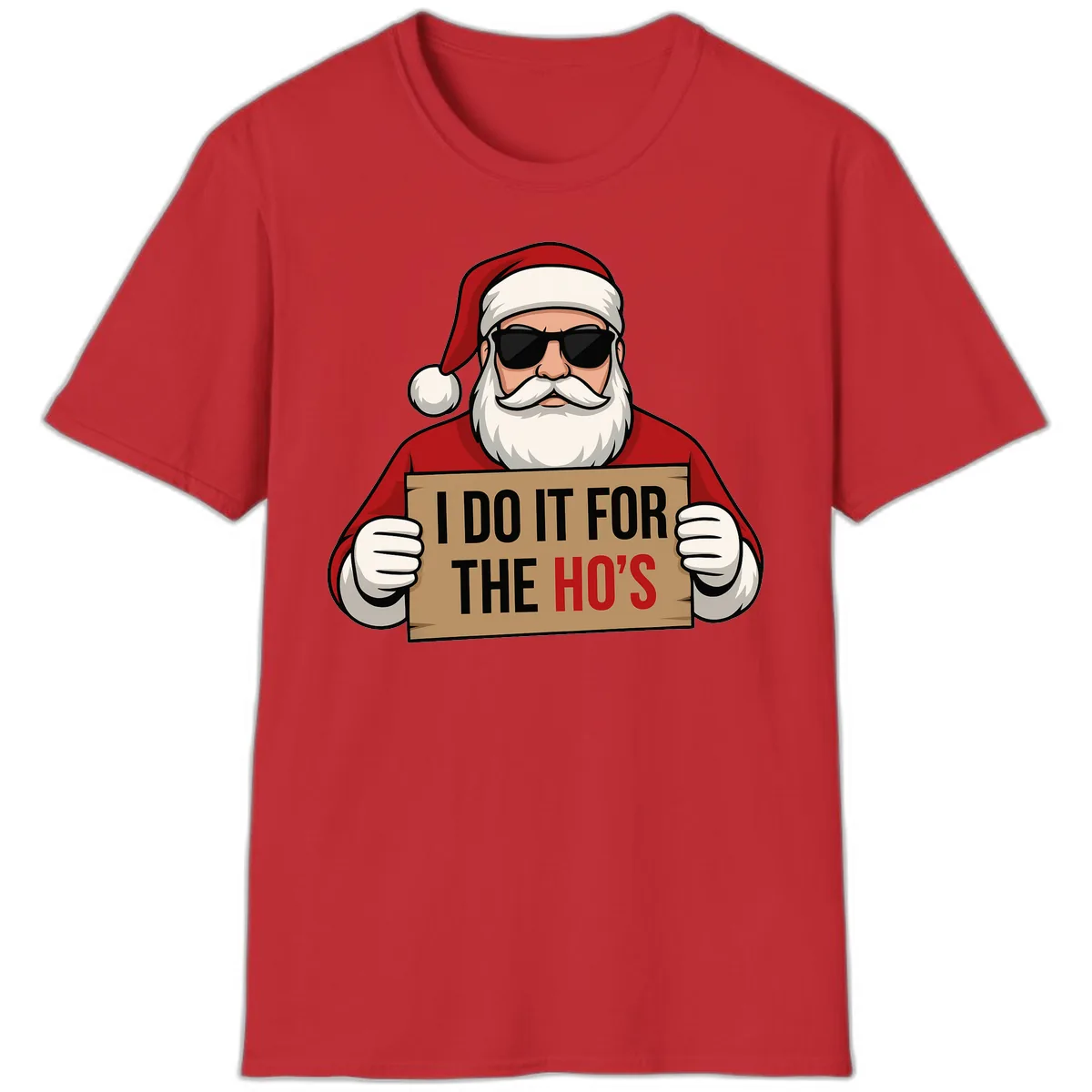 Santa Doing It For The Ho's T-Shirt in Red