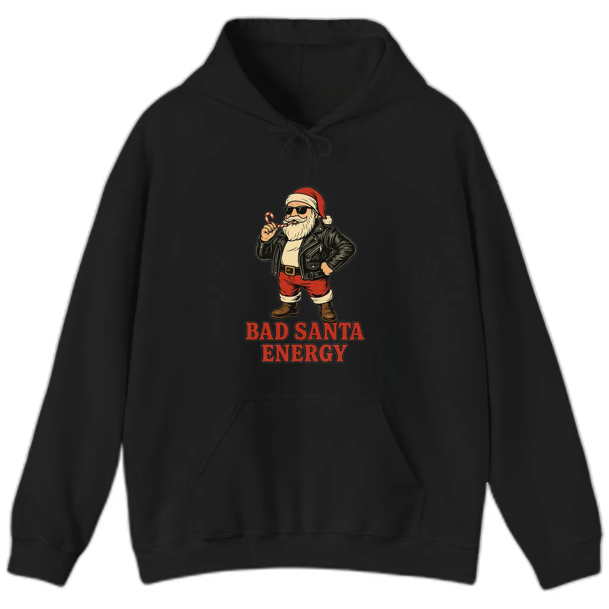 Bad Santa Energy Graphic Hoodie in Black