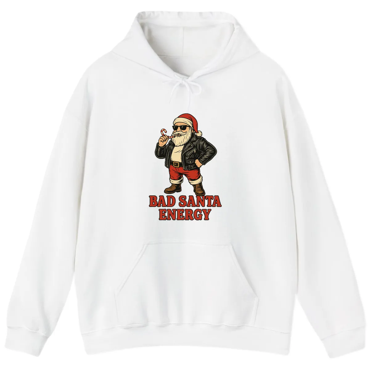 Bad Santa Energy Graphic Hoodie in White