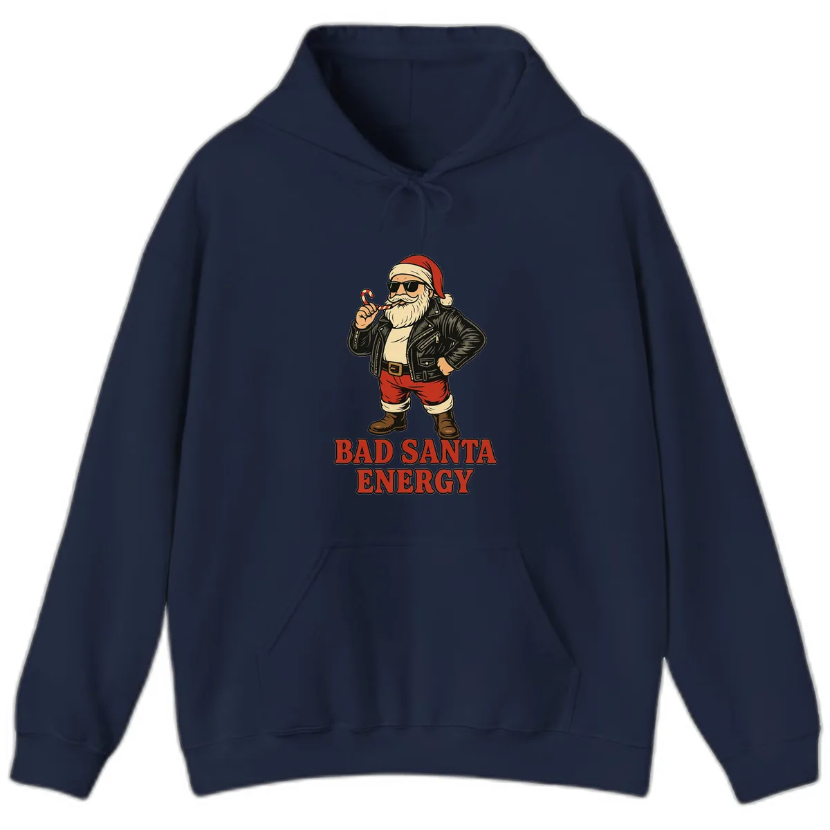 Bad Santa Energy Graphic Hoodie in Navy