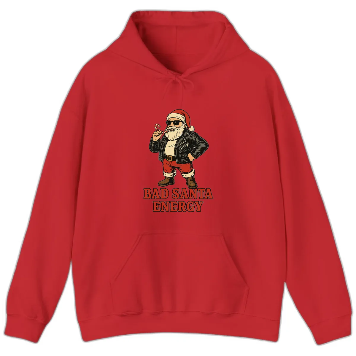 Bad Santa Energy Graphic Hoodie in Red